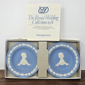 Wedgwood Royal Wedding Lady Diana & Prince Charles 1981 Plate Set Jasperware